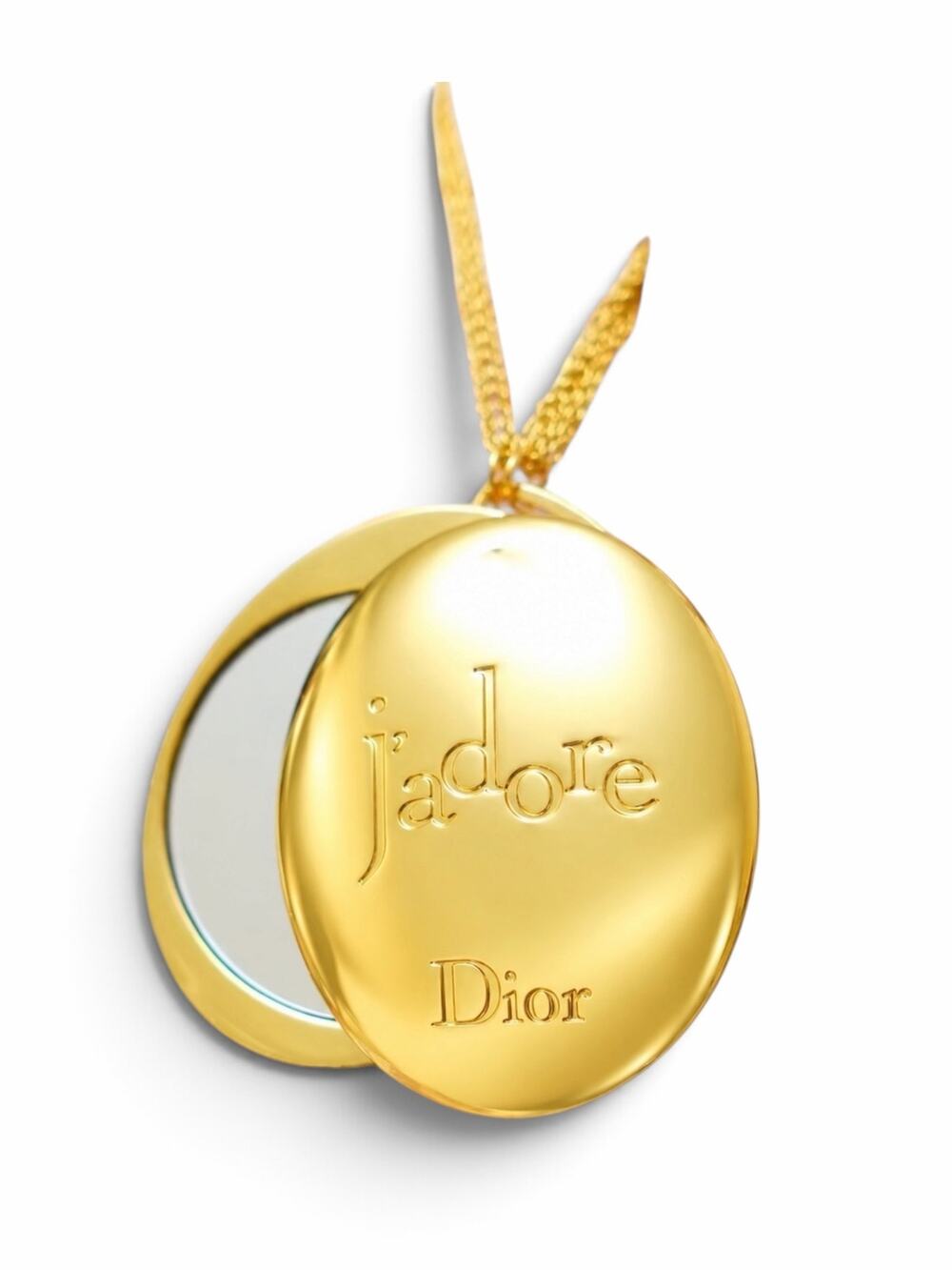 Christian Dior Jโadore Logo Gold Pocket Mirror Purse Bag Charm Keychain NIB